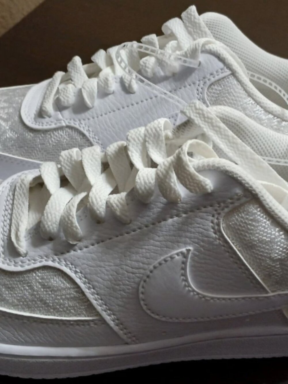 Nike White Lace Shoes Woman Size 9 New - Picture 2 of 5